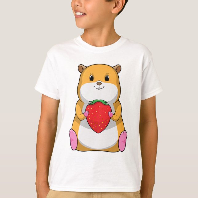 T-shirt Hamster aux fraises (Devant)
