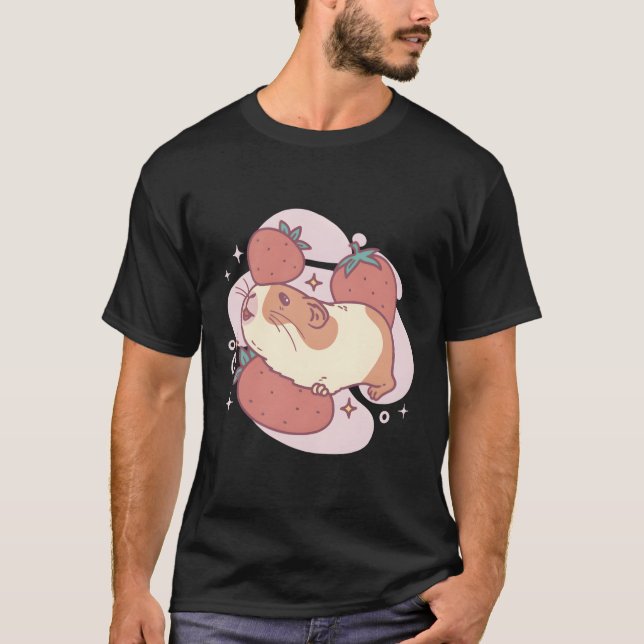 T-shirt Hamster Avec Bande Dessinée De Fraises Pour (Devant)