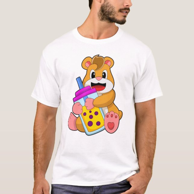 T-shirt Hamster avec Bébé bouteille Jus (Devant)