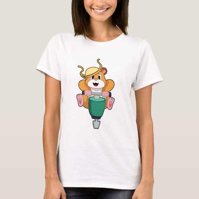 T-shirt Hamster avec marteau-piqueur (Devant)