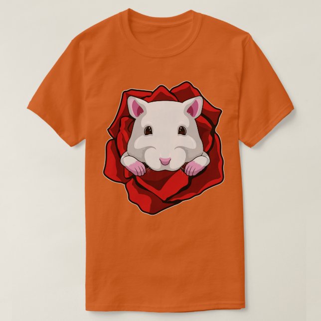 T-shirt Hamster avec Rose (Design devant)