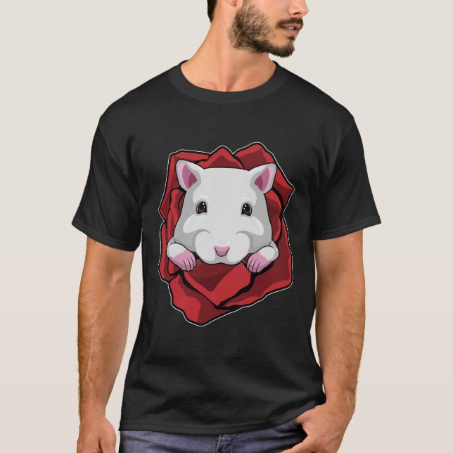 T-shirt Hamster avec Rose (Devant)