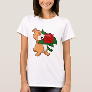 T-shirt Hamster avec Rose à fleurs