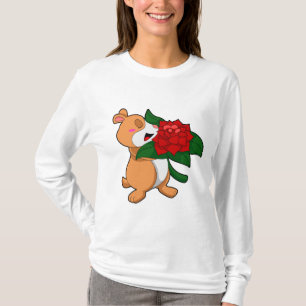 T-shirt Hamster avec Rose à fleurs