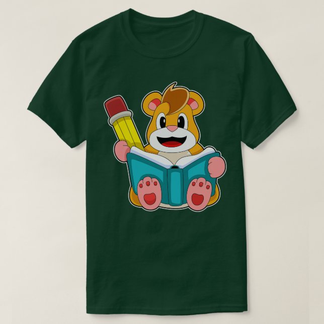 T-shirt Hamster avec stylo livre (Design devant)