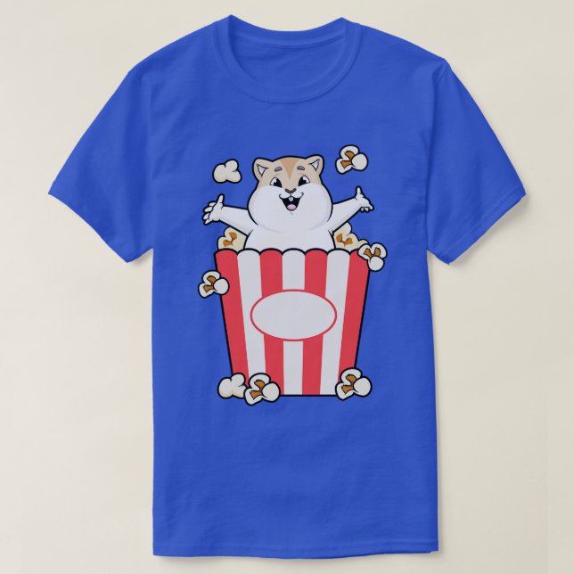 T-shirt Hamster avec un sac de popcorn (Design devant)