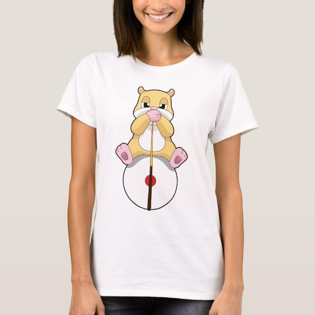 T-shirt Hamster Billiards Cue Sports (Devant)