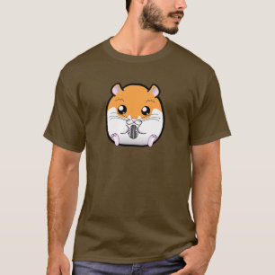 T-shirt Hamster blanc orange syrien régulier