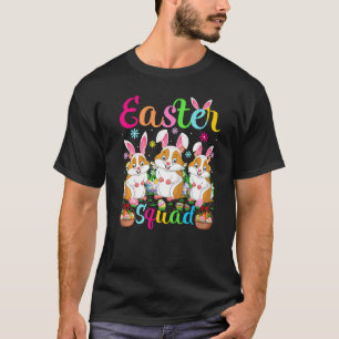 T-shirt Hamster Bunny Ear Drôle Easter Squad Hamster Happy