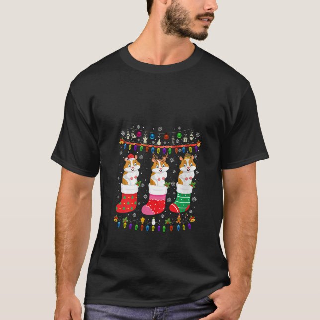 T-shirt Hamster Chaussettes de Noël laid Sweater Paj (Devant)