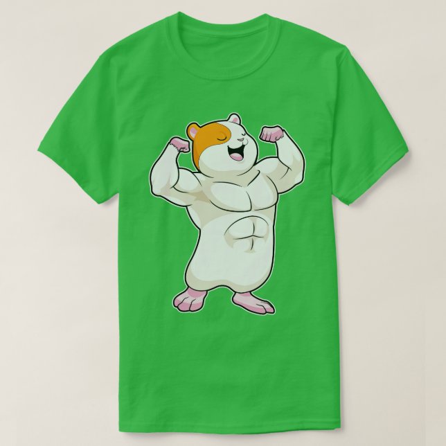 T-shirt Hamster Comme Bodybuilder Avec De Grands Muscles (Design devant)
