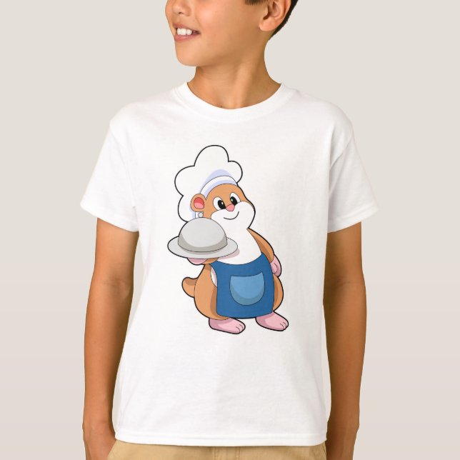 T-shirt Hamster comme cuisinier avec Plateau (Devant)