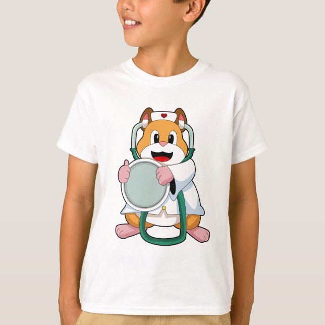 T-shirt Hamster comme docteur avec Stethoscope.PNG (Devant)