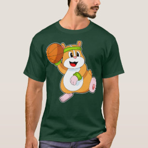 T-shirt Hamster Comme Joueur De Basket Avec Basket-Ball