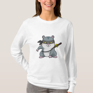 T-shirt Hamster comme Ninja dans les arts martiaux avec ép