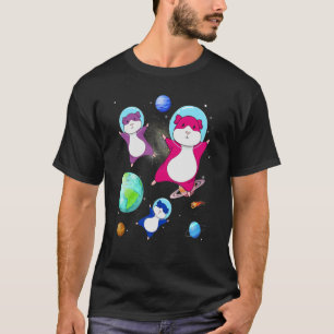 T-shirt Hamster Dans L'Espace Bisexuel Drapeau Bisexualité
