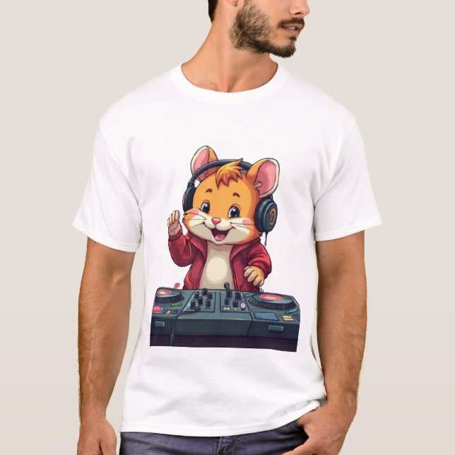 T-shirt Hamster DJ Vibes - Musique amusante Animal Shirt (Devant)
