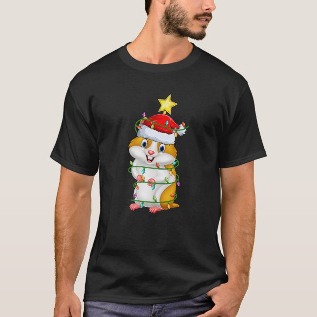 T-shirt Hamster Éclairage Xmas Arbre Correspondance Hamste (Devant)