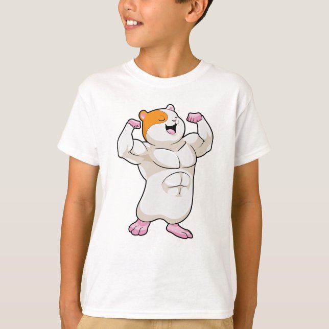 T-shirt Hamster en Bodybuilder avec de grands Muscles (Devant)
