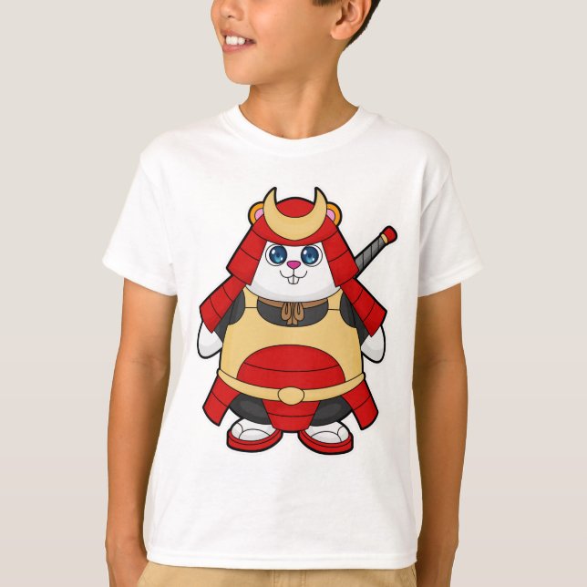 T-shirt Hamster en guerrier avec Armor (Devant)