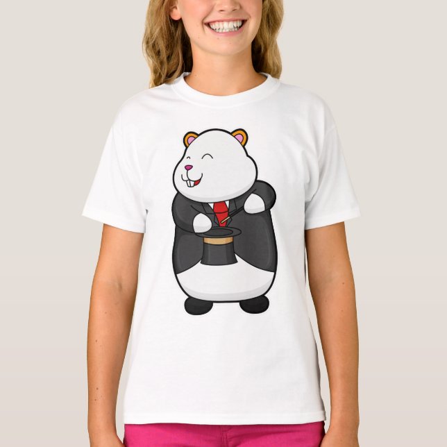 T-shirt Hamster en magicien avec baguette magique et Casqu (Devant)