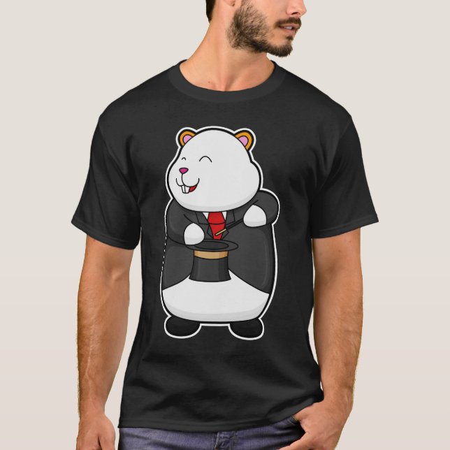 T-shirt Hamster en magicien avec baguette magique et Casqu (Devant)