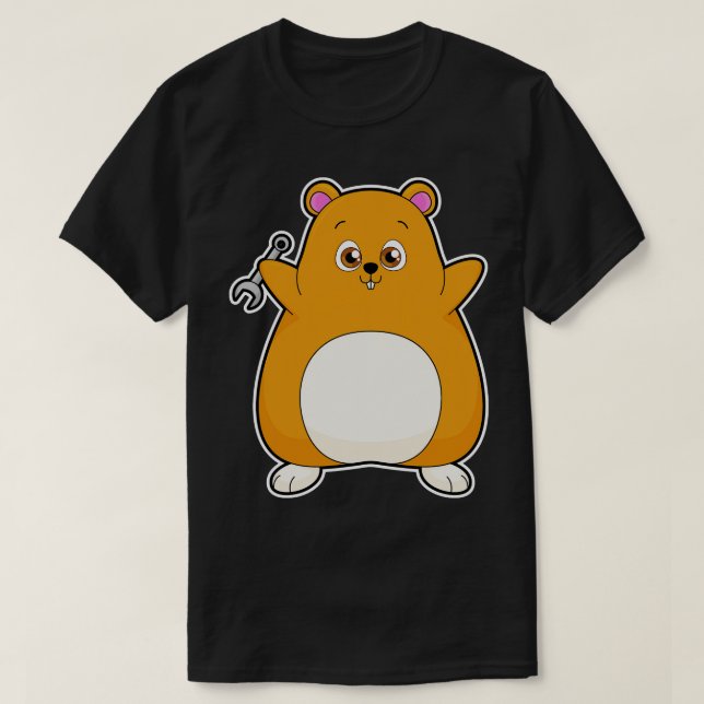 T-shirt Hamster en mécanique avec clé (Design devant)