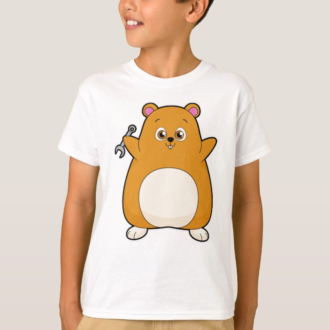 T-shirt Hamster en mécanique avec clé (Devant)
