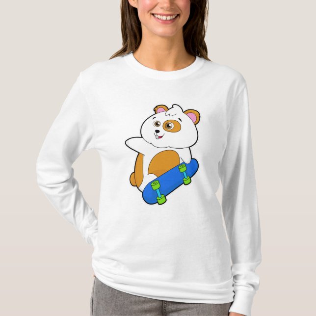 T-shirt Hamster en patinage avec skateboard (Devant)