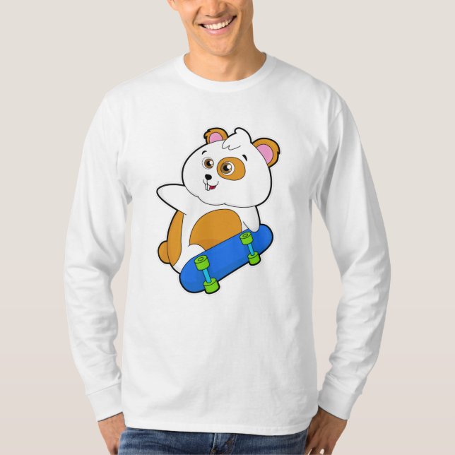 T-shirt Hamster en patinage avec skateboard (Devant)