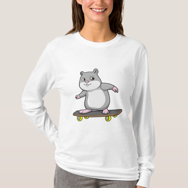 T-shirt Hamster en patinage avec skateboard (Devant)