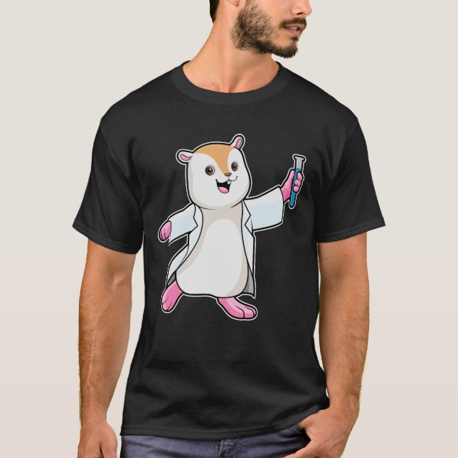 T-shirt Hamster en tant que scientifique avec tube d'essai (Devant)