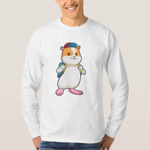 T-shirt Hamster en tant qu'étudiant avec sac à dos et Casq