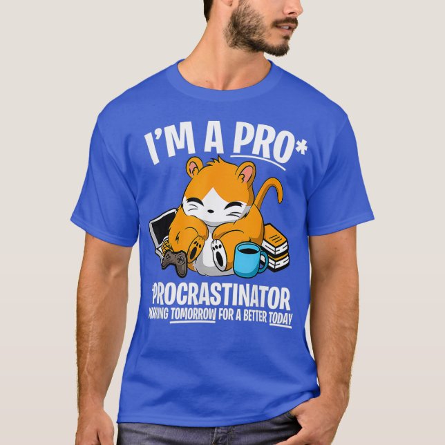 T-shirt Hamster Faul Procrastinate blague drôle cadeau (Devant)