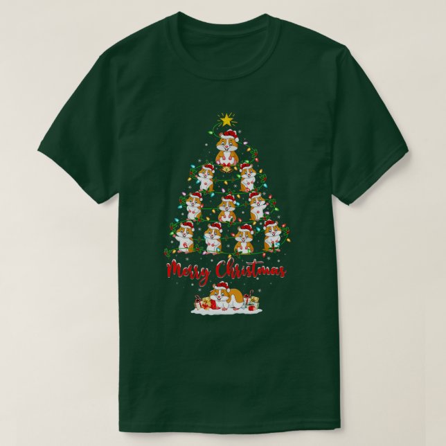 T-shirt Hamster Feux d'arbre de Noël Fundy Hamster Xmas T (Design devant)