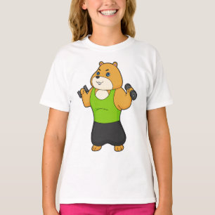 T-shirt Hamster Fitness Dumbbell