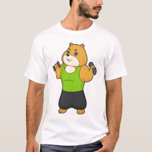 T-shirt Hamster Fitness Dumbbell