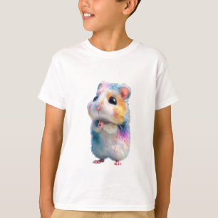 T-shirt Hamster Galaxie Arc-en-Ciel Aquarelle Enfants