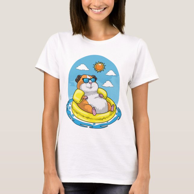 T-shirt Hamster gonflable flottant pour natation Été (Devant)