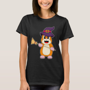 T-shirt Hamster Halloween Witch Broom