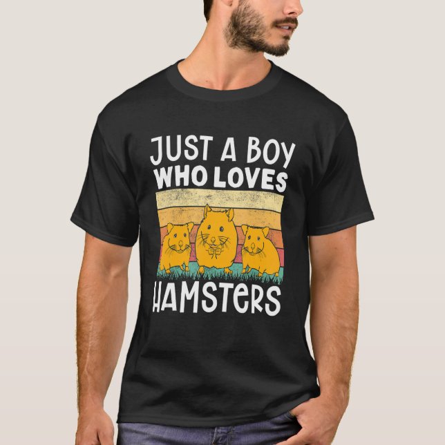 T-shirt Hamster Juste Un Garçon Qui Aime Hamsters Retro Ha (Devant)
