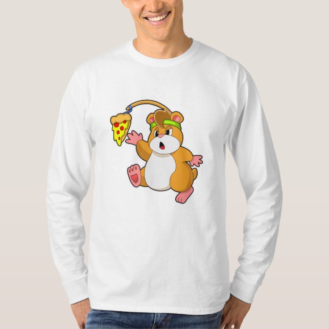 T-shirt Hamster mangeant de la pizza (Devant)