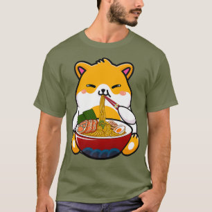 T-shirt Hamster Manger Ramen Noodle amusant Anime Japonais