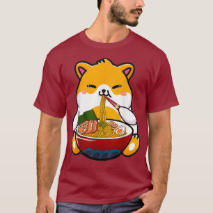 T-shirt Hamster Manger Ramen Noodle amusant Anime Japonais
