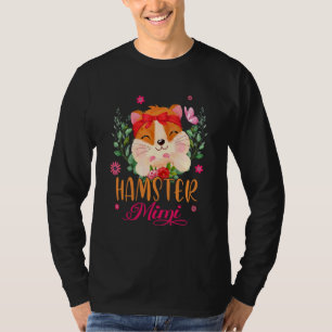 T-shirt Hamster Mimi Fleurs mignonnes Hamster Bow Cravate