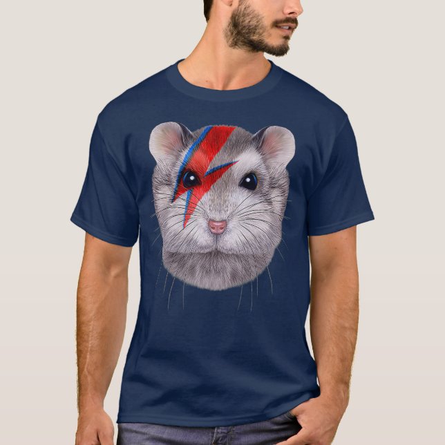 T-shirt Hamster nain gris avec éclair rouge sur (Devant)