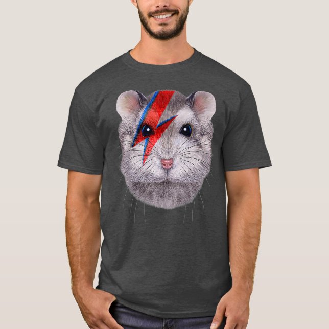T-shirt Hamster nain gris avec éclair rouge sur (Devant)