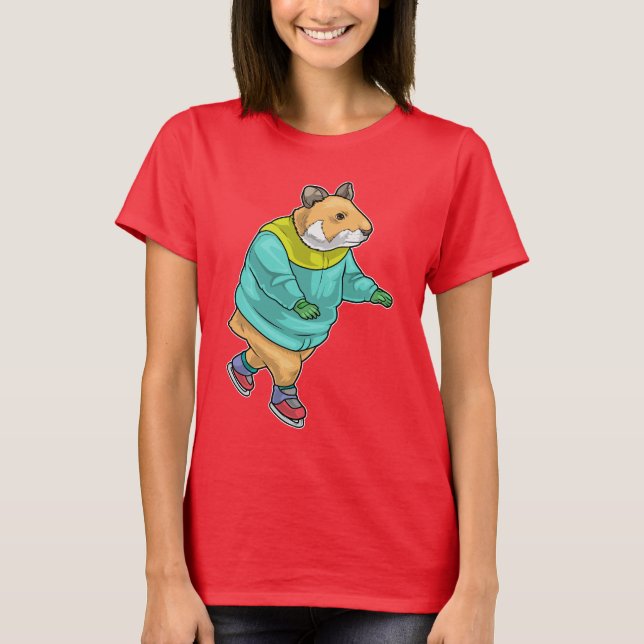 T-shirt Hamster Patinage sur glace Patins sur glace (Devant)