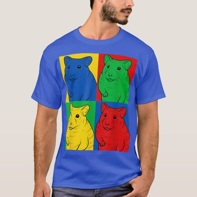 T-shirt Hamster Pop Art - Retro Rodent Tee (Devant)