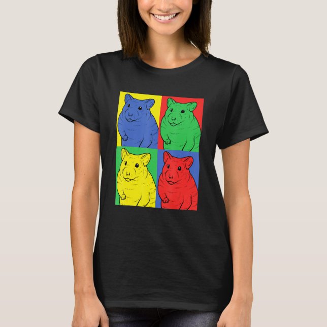 T-shirt Hamster Pop Art - Retro Rodent Tee (Devant)